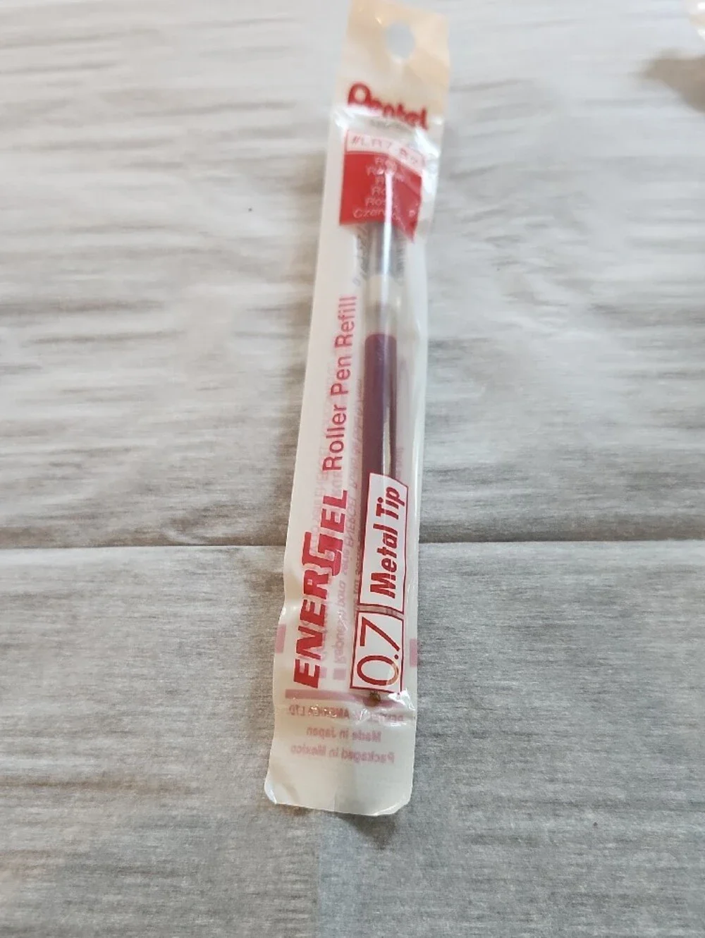ENERGEL Red Gel Roller Pens with Red Grip - Pack
